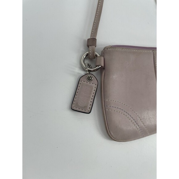 COACH Blush Light Pink Leather Skinny Zipper Wristlet Wallet Logo Tag - Picture 3 of 11